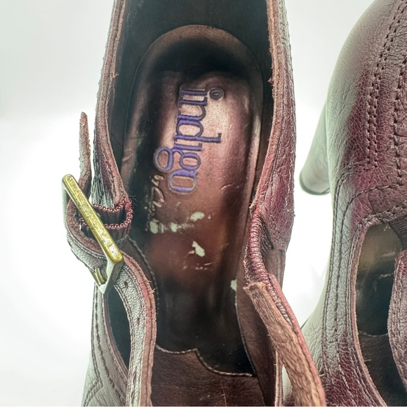 Indigo By Clarks Vintage Retro Leather Y2K Heels Plum Size 9m Rare - Picture 6 of 12